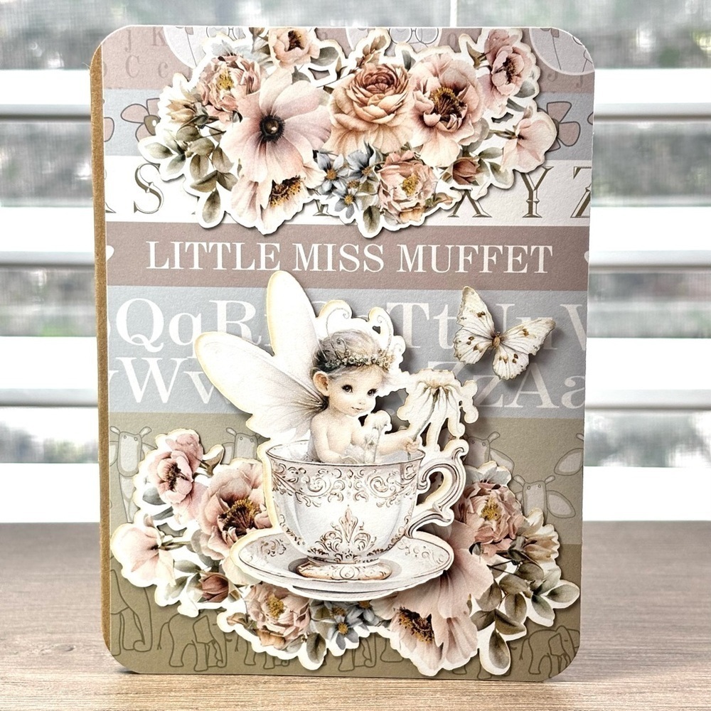 Handmade Little Miss Muffet Greeting Card